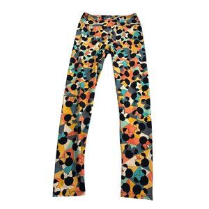 LuLaRoe Disney Womens One Size Leggings Colorful Minnie Mouse Print Bows